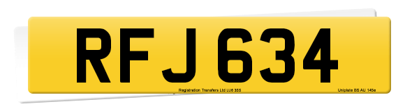 Registration number RFJ 634